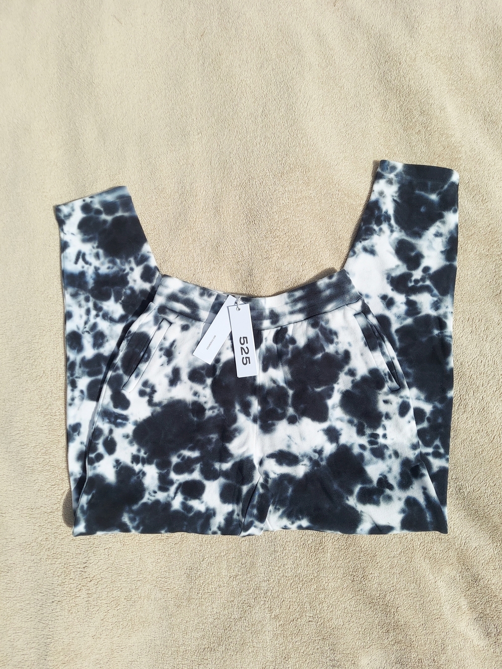 525 America Blue/Black & White Tie-Dye Cotton Joggers Womens Size XS NWT Cozy - Picture 9 of 9